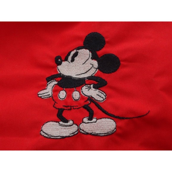 Walt Disney Productions Hooded Jacket L MIckey Mouse Windbreaker Racing Stripes - Picture 2 of 9